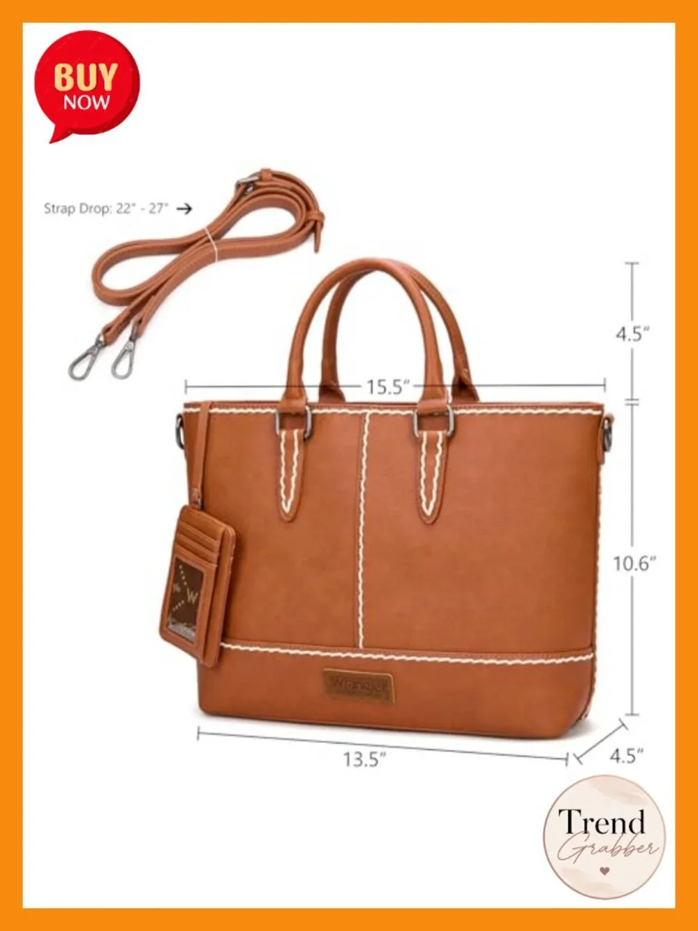Faux Leather Tote Bag with Removable Card Holder Crossbody Satchel